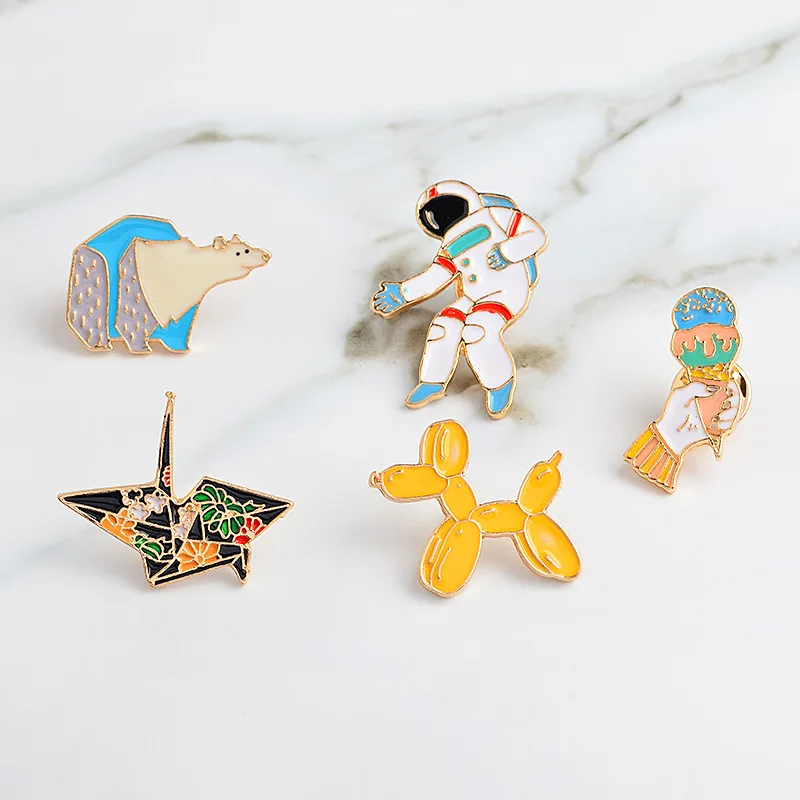 Металлическая брошка 1 шт. значки полярного медведя астронавта аксессуары иконы