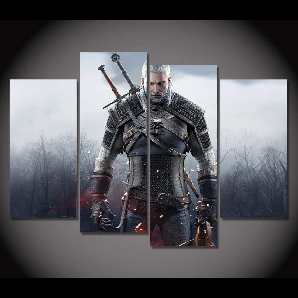 Настенная живопись на холсте компьютерная игра HD печать 4 шт. Постер Декор