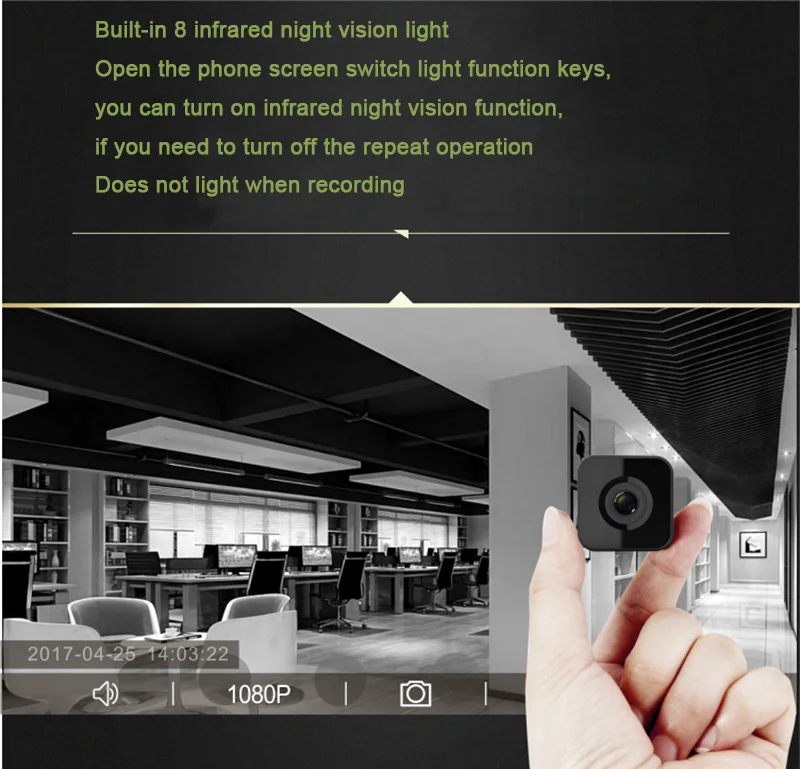 Мини Wifi IP камера инфракрасного ночного видения HD 1080P микро видеокамера для автомобиля Спорт DV Запись видео голос широкий угол 140 градусов