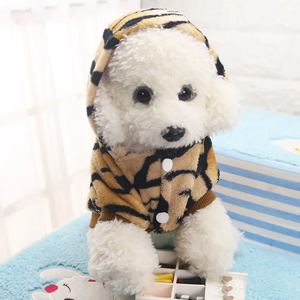 TINGHAO Pet Hoodie Coat Dog Jacket Puppy Tiger Stripes Shirt Winter Clothing Apparel | Дом и сад