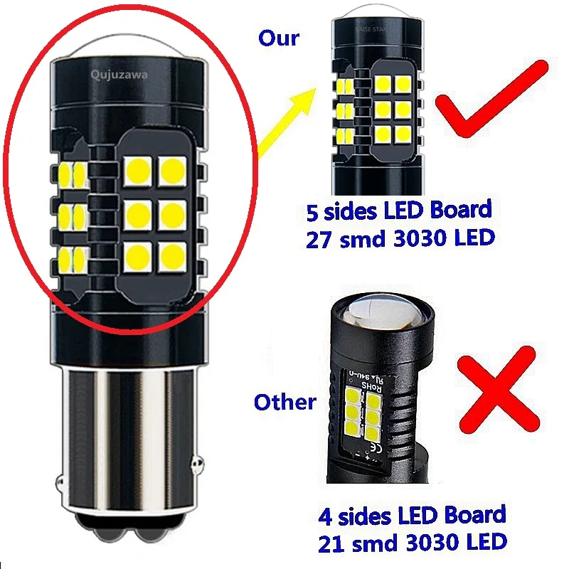 2 шт. 1157 P21/5 Вт BAY15D супер яркий 1200LM 27 SMD 3030 светодиодный автомобильный стоп-сигнал