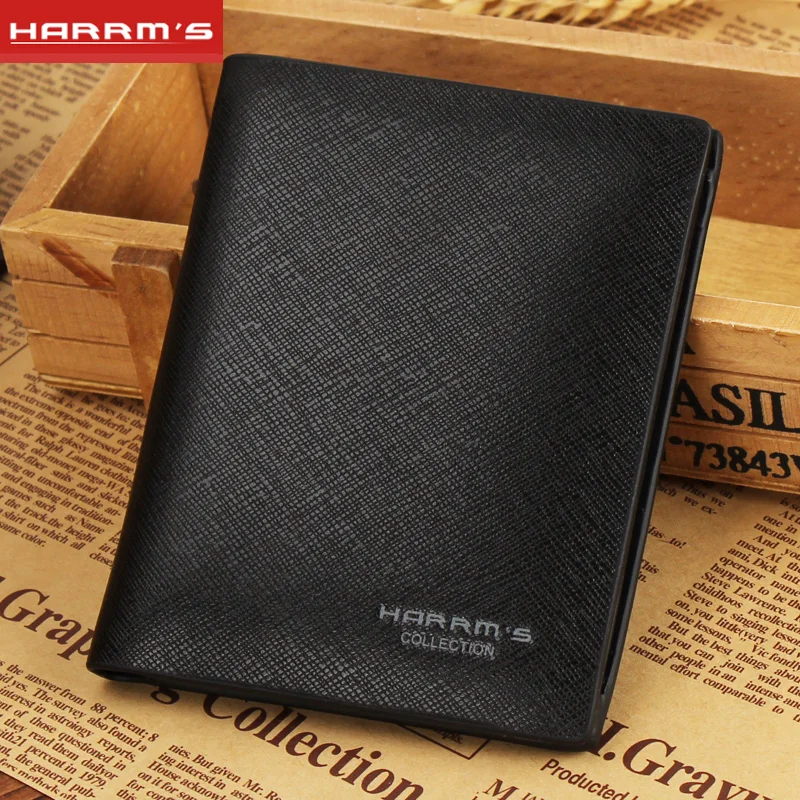 Harrms Горячая новинка 2017 года дизайнерский бренд бизнес черный кожаный для мужчин