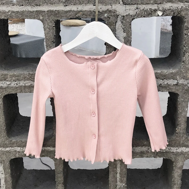 Детский трикотажный кардиган Однотонный свитер для мальчиков и девочек модель