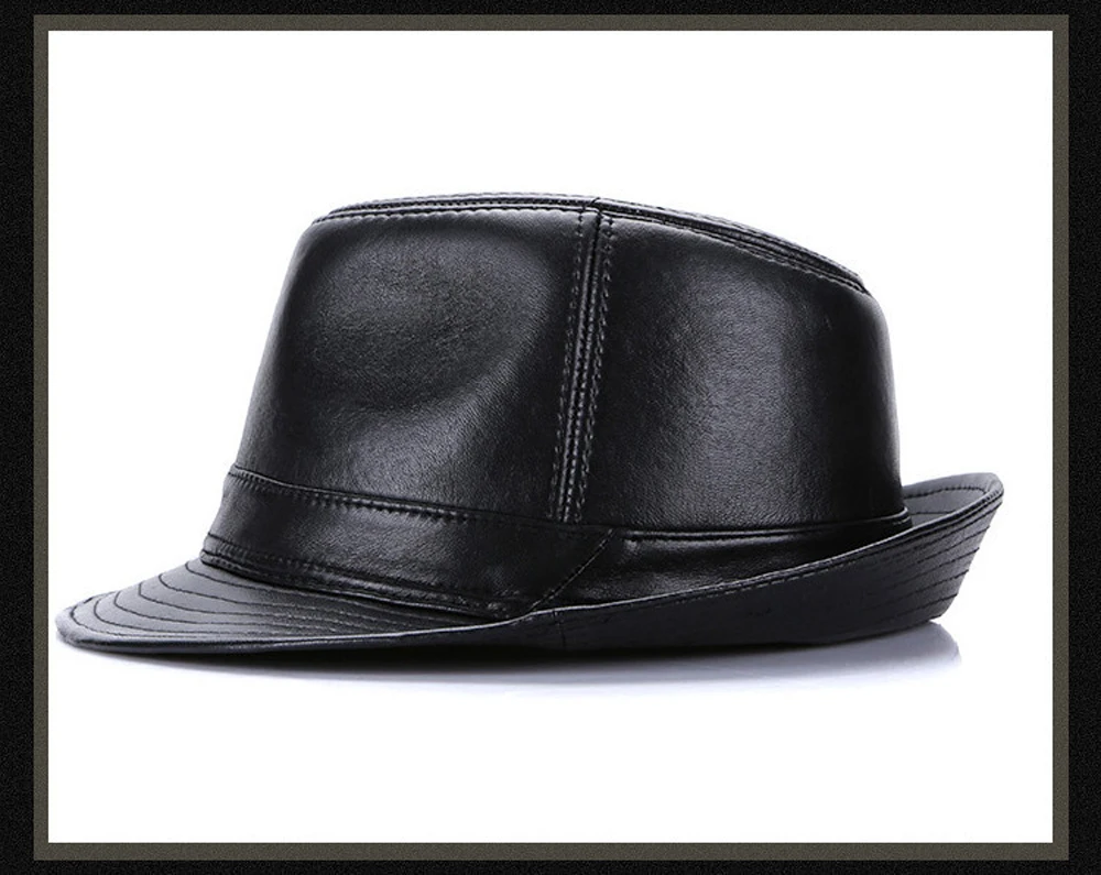 Новая мужская Шляпа Fedora из натуральной овечьей кожи, зимняя мужская шапка из натуральной овечьей кожи, верхняя шляпа из натуральной кожи, ковбойские шапки