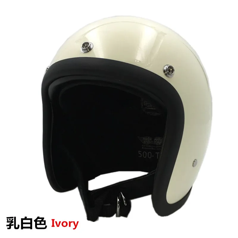 ivory white Vcoros бренд для TT CO Томпсон открытым уход за кожей лица мотоциклетный шлем Винтаж мотоцикл шлем измельчитель Стиль Ретро мотоциклетные шлемы для шлем Bell - Цвет: ivory white
