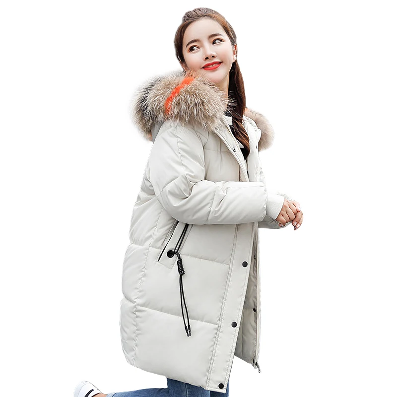 Большие размеры зимняя куртка женская теплая Повседневная Свободная пуховая