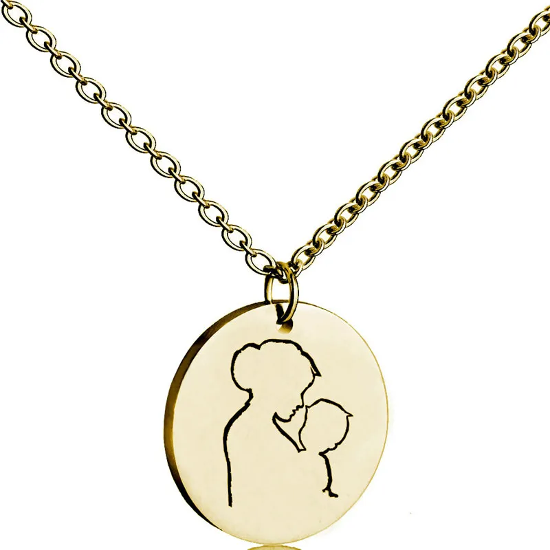 Подвеска с гравировкой жестов ожерелье из розового золота нержавеющая сталь на