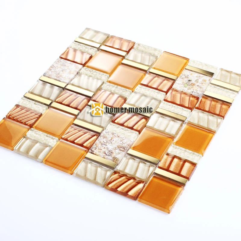 Новинка! Хрустальное стекло Смешанная Морская раковина мозаика HMGM2074 для кухни