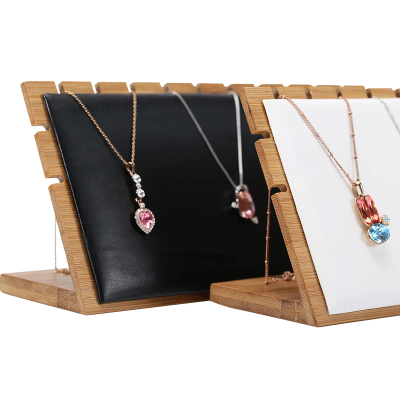 

Bamboo Wood Chain Jewelry Display Holder Pendant Display Stand Necklace Display Rack Jewellry Display Blocks