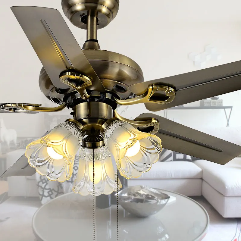 Eusolis Ретро Ventilateur De Indoor Plafond Room Fan потолочные вентиляторы с освещением потолочный