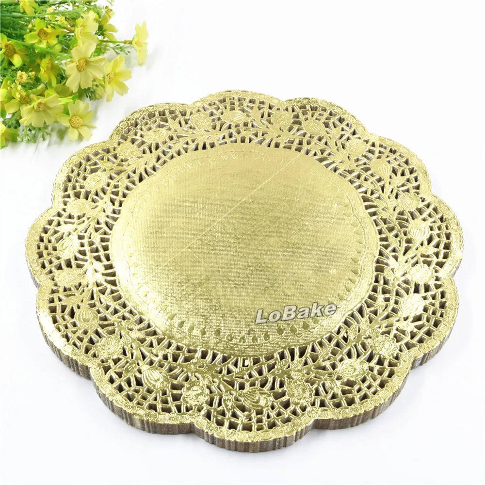 (100 шт./упак.) красивые круглые бумажные салфетки золотого цвета 11 5 дюйма