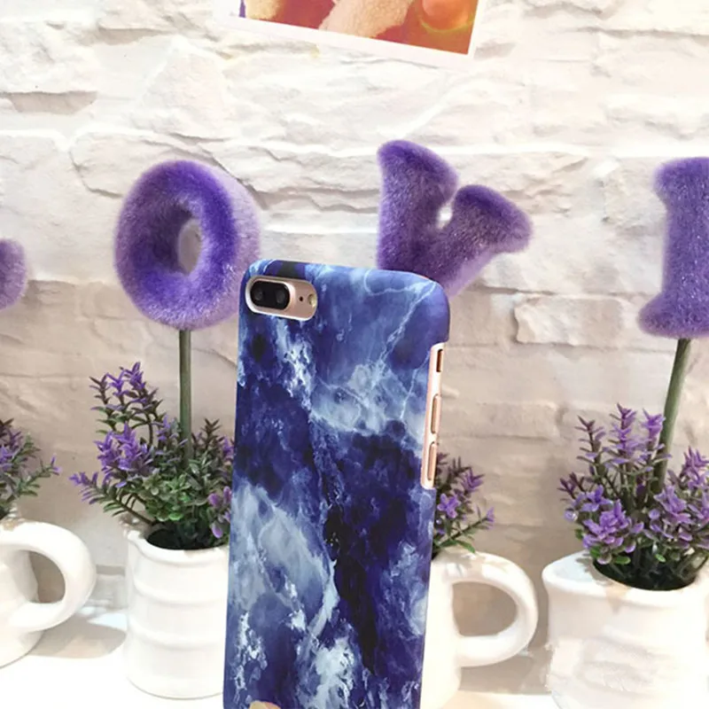 LANCHE Простой Ocean Blue Очаровательная Мраморный Телефон Чехол для iPhone 6 s Плюс 7