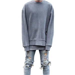 Толстовка мужская хлопковая, с круглым вырезом, свободная, в стиле хип-хоп, 2017