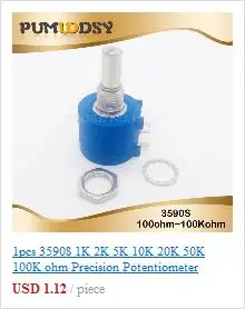 1 шт. 3590S-2-103L 3590S 10K Ом 103 3590S-2-103 3590S-103 прецизионный многооборотный потенциометр 10 колец регулируемый резистор