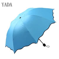 yada black flowers charms folding umbrella rain women uv high quality umbrella for womens brand windproof custom umbrellas ys211