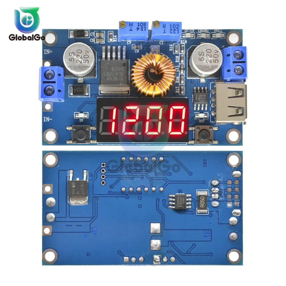 USB светодиодный цифровой амперметр вольтметр 5A постоянное напряжение тока понижающая плата dc-dc литиевый модуль зарядного устройства аккумулятора понижающий преобразователь