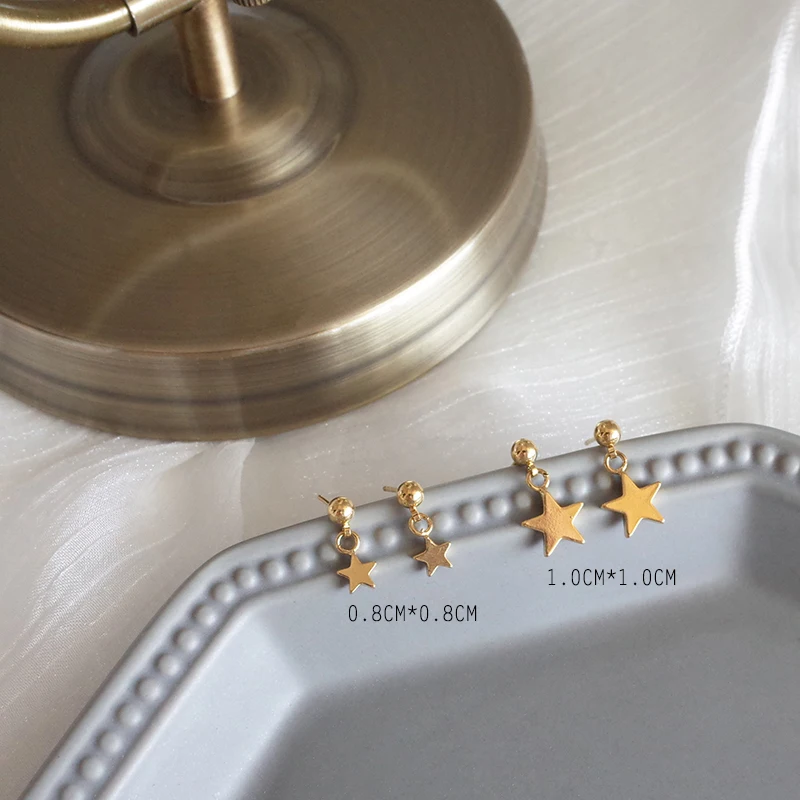 

Peri'sBox Simple Small Tiny Star Stud Earrings for Women Bohemia Matel Ball Post Earrings Gold Color Statement Earrings Bijoux