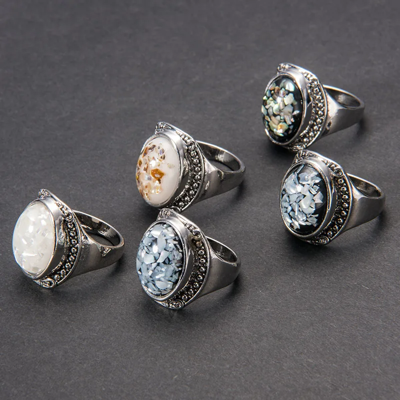 Роскошные ювелирные изделия Брендовое цветное кольцо ракушки античное