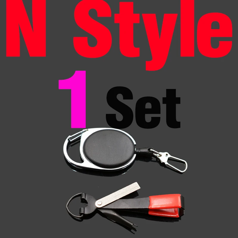 N style 1Set MNFT 1 Набор для ловли нахлыстом, ножницы, кусачки, ножницы, крючок, завязывание приманки, быстрое завязывание узлов, инструмент для стрижки, точилка для крючков, втягивающее устройство Zinger - Цвет: N style 1Set
