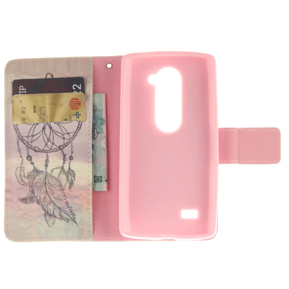 Кожаный чехол-книжка с милым рисунком Совы и дерева для LG Leon 4G LTE C40 C50 H324 H340N H320