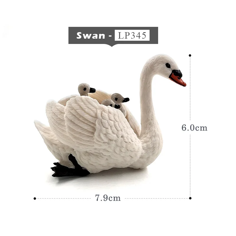 Swan Маленькая овечка Лебедь петух модель животного Петух Курица овца фигурка курица домашний декор миниатюрное украшение для сада в виде Феи аксессуары - Цвет: Swan