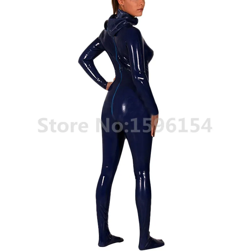 Черный латексный костюм кошки с носками женский Фетиш Zentai резиновый боди LC278 |