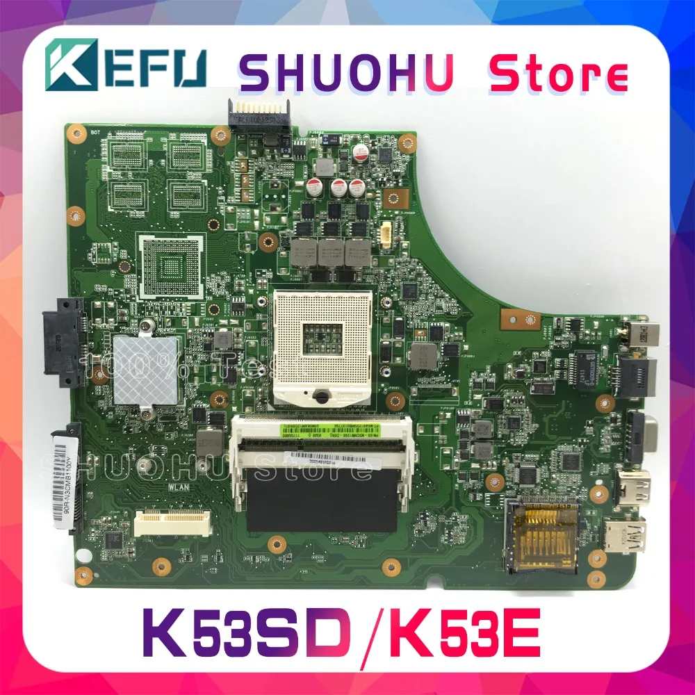 Материнская плата KEFU для ноутбука ASUS K53SD K53E A53S K53S P53E HM65 REV: 2 3 протестированная на