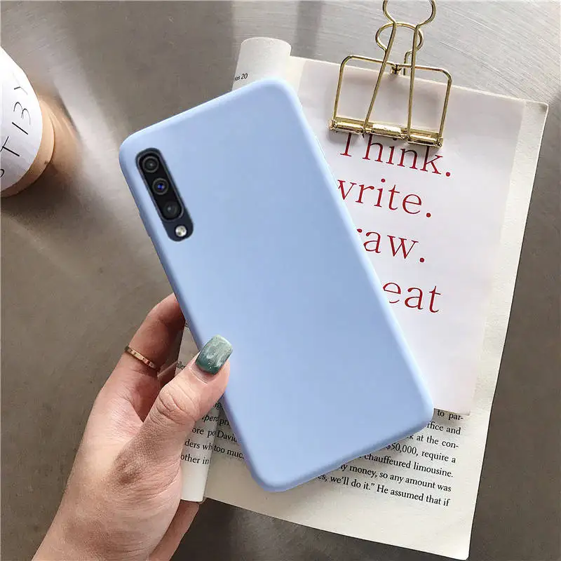 purple Однотонного яркого цвета для силиконовый чехол для samsung galaxy m10 M20 A10 A30 A50 A40 A70 M30 A40S A20 a80 a7 a20e на заднюю панель для телефона - Цвет: purple