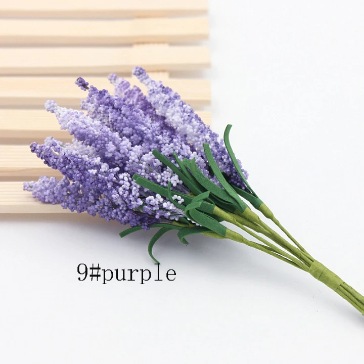 Лавандовые Искусственные цветы букет для подарочной коробки Скрапбукинг