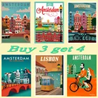 Постер для путешествий с принтом, стилизованный под стену, украшение дома, Лиссабонские постеры