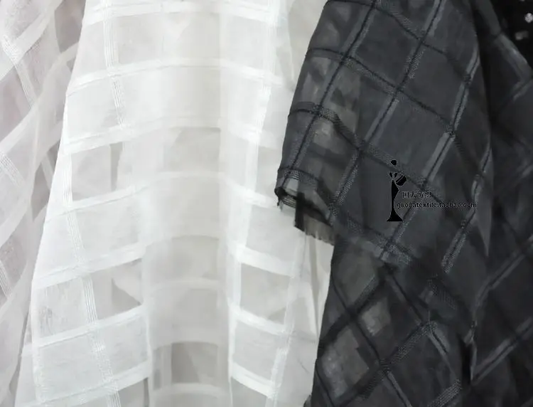 Eugen пряжа жаккардовая вышитая клетчатая ткань черно белая квадратная юбка|fabric