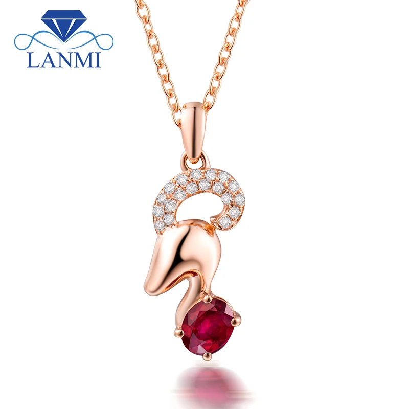 Овальные Подвески с рубином 4 Х5 мм от LANMI Апрельские Овен счастливая девушка в