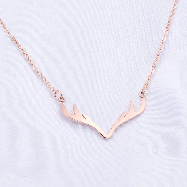 Новинка 2018 модное ожерелье YUN RUO цвета розового золота с подвеской в виде рога