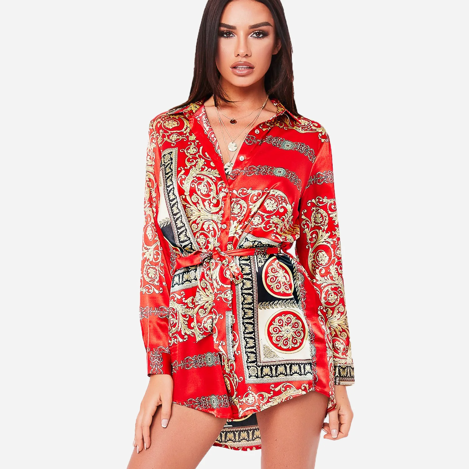 Горячая Распродажа 2019 стильная свободная длинная юбка-рубашка с цифровым