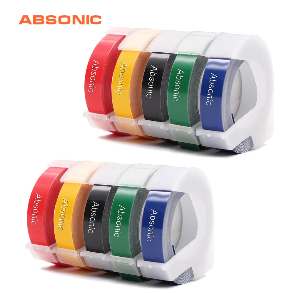 Absonic 10 шт. Dymo 3D пластиковые ленты Motex ручной принтер этикеток этикетирование Dymo 3D принтер для тиснения ленты MOTEX E101Tag Maker
