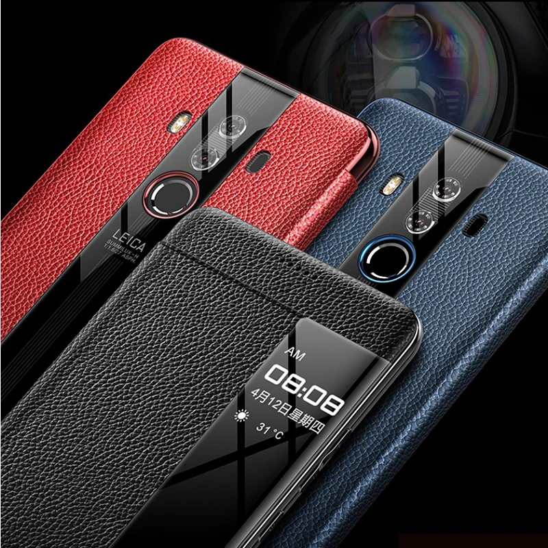 Роскошный чехол из натуральной кожи для huawei mate 10 pro чехол mate 10 кожаный флип-чехол для huawei mate 10 Pro mate 9 Защитная крышка