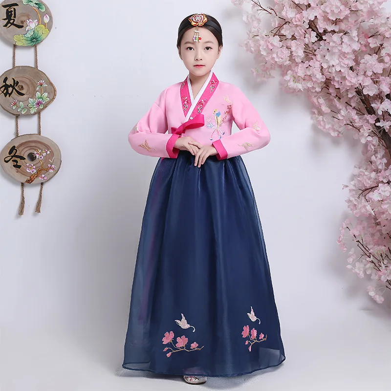 Детское вышитое корейское платье Hanbok традиционная свадебная одежда дворца