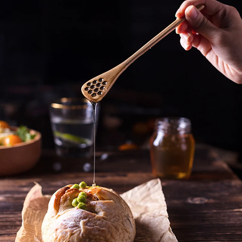 3 шт. деревянная медовая ложка с длинной ручкой кофейная чайная мешалка для