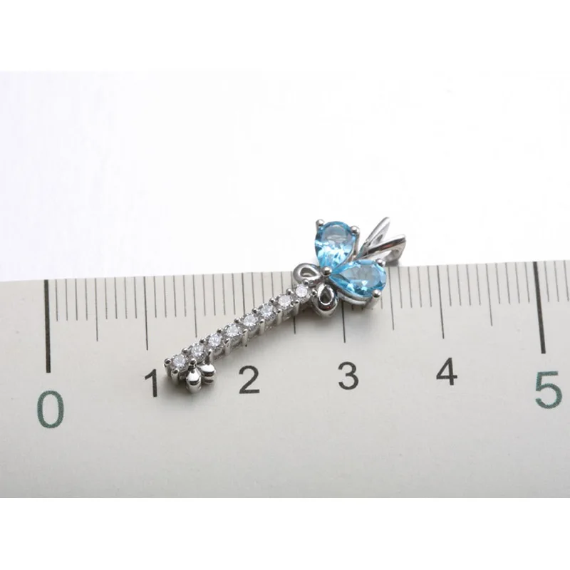 Женская цепочка с кулоном серебро 925 пробы голубым топазом|jewelry supplies chain|jewelry mens