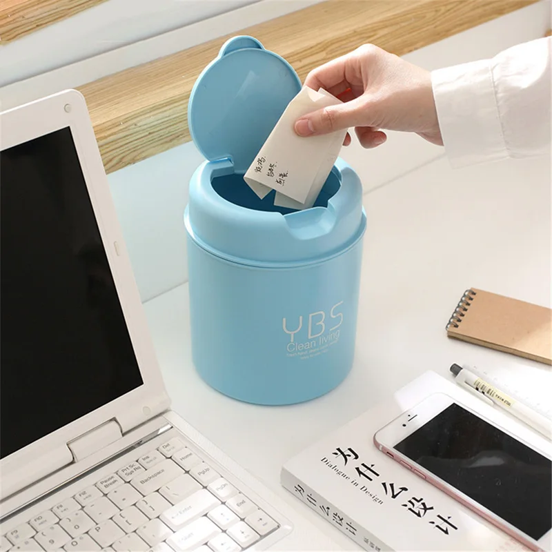 Пластиковые мусорные ведра для дома 8 цветов Настольная Чистка мусора баррель