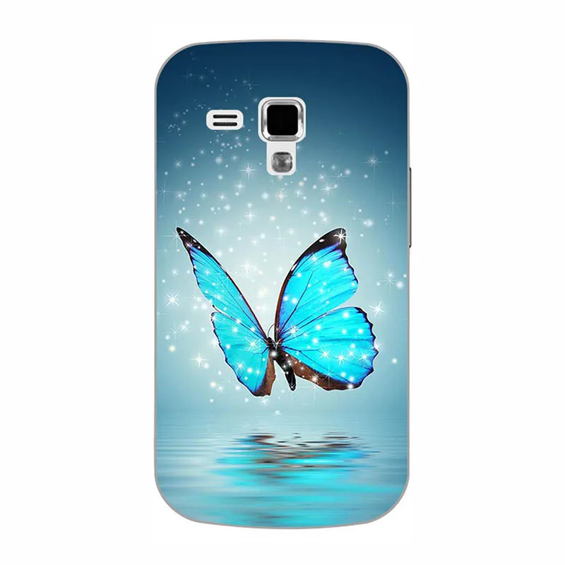 Мягкий чехол из ТПУ для Samsung Galaxy S Duos GT-S7562 силиконовый с цветочным рисунком и