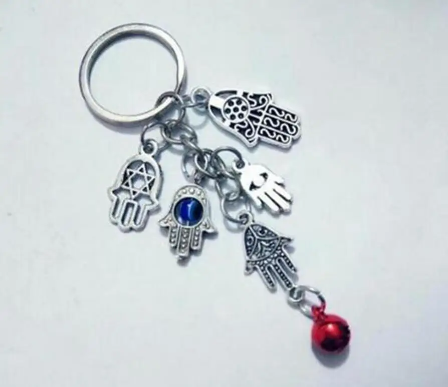 1 шт. брелок для ключей в форме глаза рука Фатимы колокольчики автомобильная