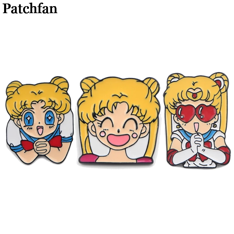 Patchfan Сейлор Мун мультфильм цинка значки в виде галстука рюкзак одежда броши для