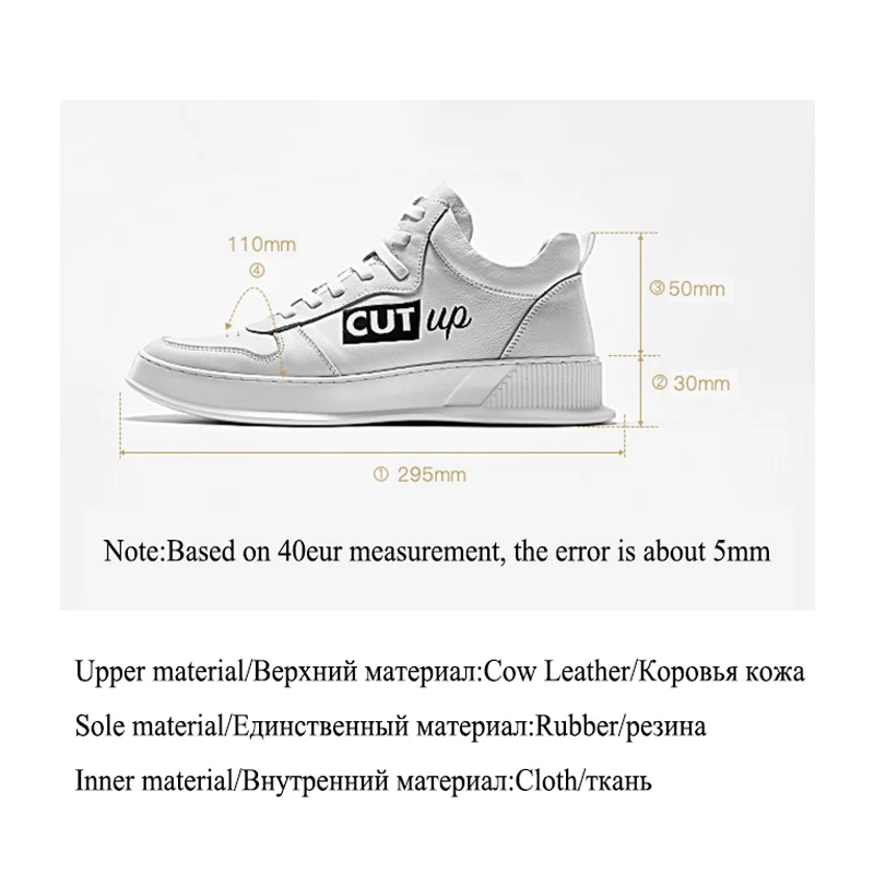 Delivr Men Sneakers Luxury Brand Genuine Leather 2019 New Fashion High Top Mans Shoes Men's | Обувь