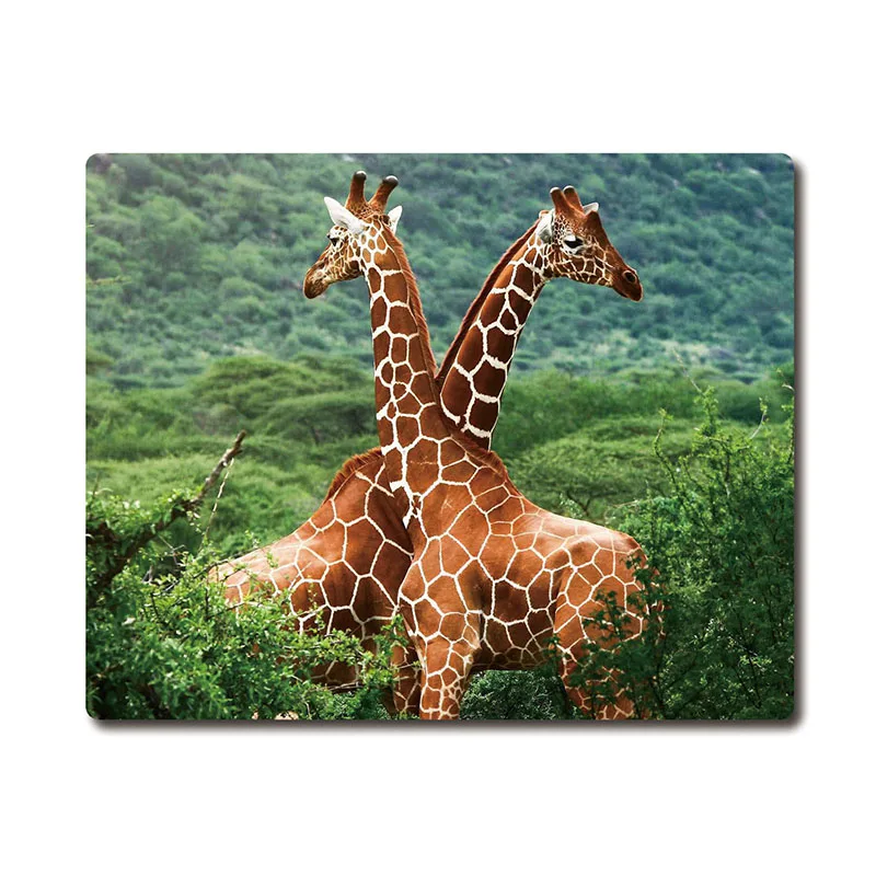 Male giraffes in battle image printed Heavy weaving anti-slip rubber pad office mouse Coaster Party favor gifts 220x180x3mm | Дом и сад