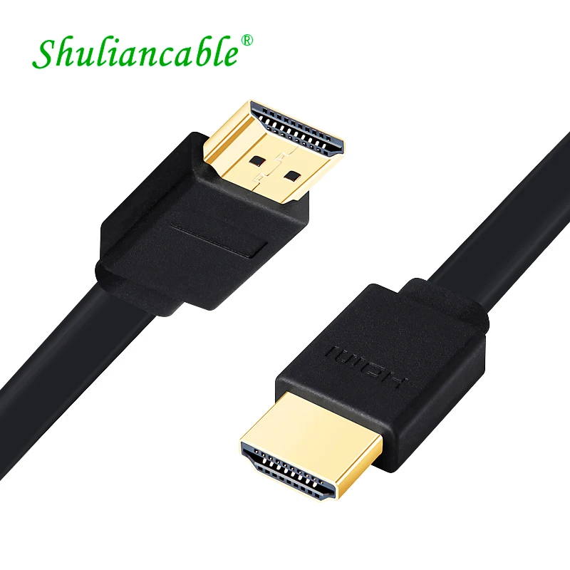Shuliancable hdmi кабель плоский с позолоченным покрытием 2 0 сплиттер переключатель для
