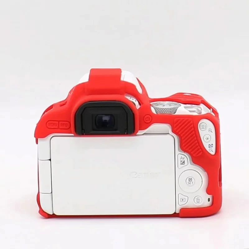 200D Red Камера кожа брони сумка DSLR силиконовый чехол для цифровой однообъективной зеркальной камеры Canon EOS R 5D3 5diii 5D4 5DIV 6D 6D2 77D 80D 200D 800D защитная крышка корпуса - Цвет: 200D Red