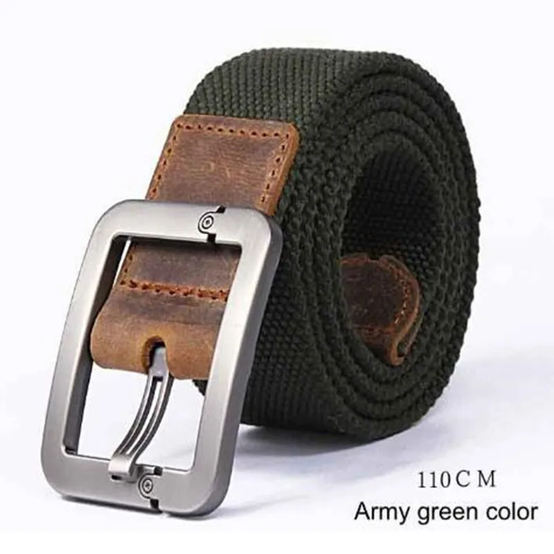 

Russian new fashion Real Solid brand Belt for Men Cinto men's Fashion Pin Buckle Canvas cowboy knitted Strap Casual Striped belt