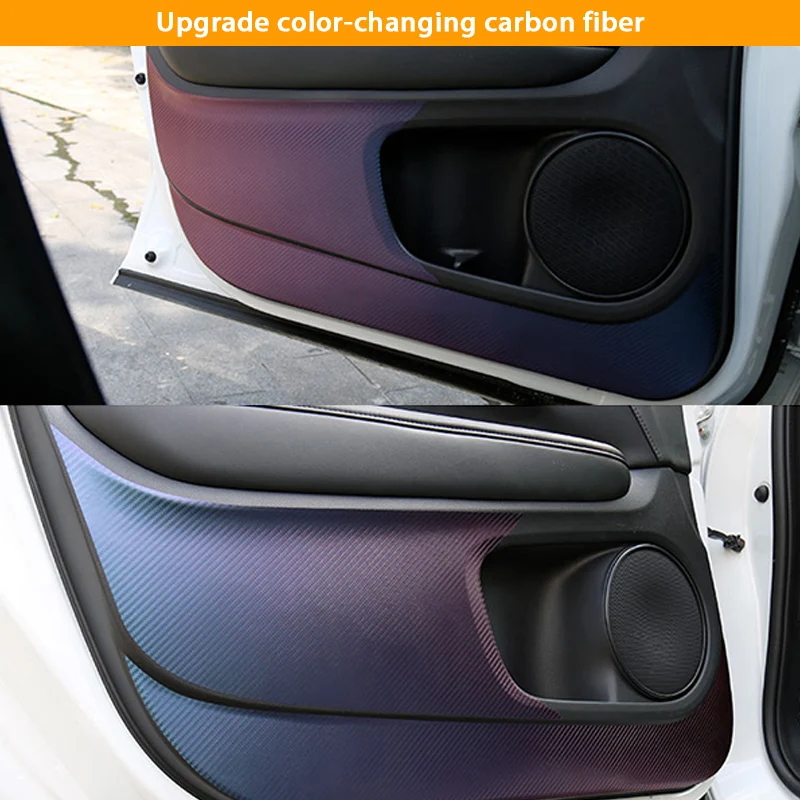 

OVERE Auto Door Anti Kick Pads Mats Stickers 3D Carbon Fiber Cushion Car styling For Honda CRV Interior Protective Accessories