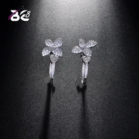 be 8 shinny flower shape statement earrings fashion cubic zirconia stud earrings for women wedding jewelry boucle doreille e667